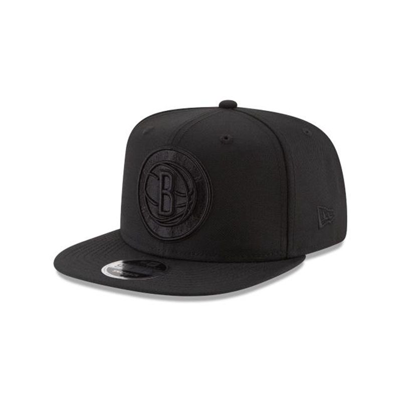 NBA Brooklyn Nets Black On Black High Crown 9Fifty Snapback (TSU8234) - Black New Era Caps